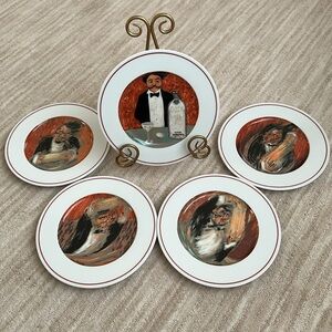 Making of a Perfect Martini by GUY BUFFET Salad Plates Set of 5 Eschenbach